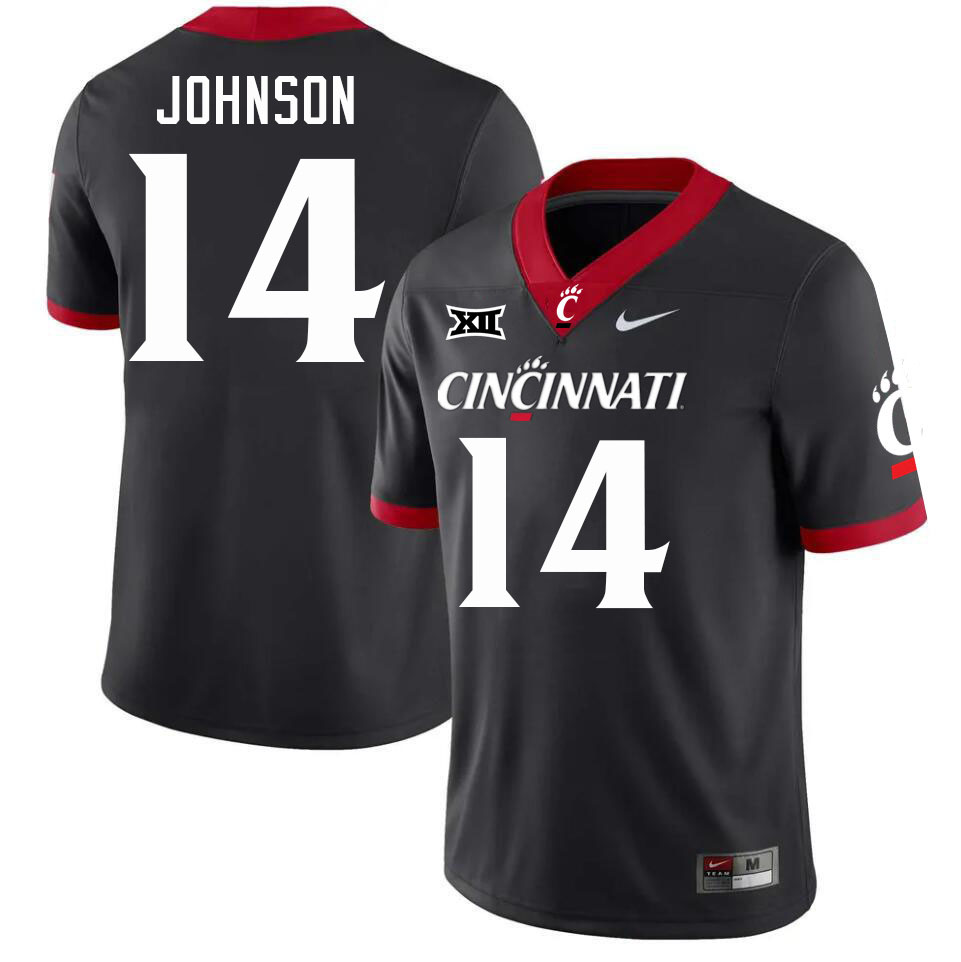 Cincinnati Bearcats #14 Zay Johnson College Football Jerseys Stitched-Black